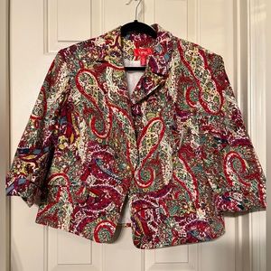 LATINA LIFE multi color paisley LS BD jacket Sz 20